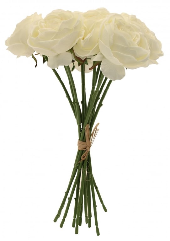 Artificial Tea Rose Bunch Cream 40cm - Large Home Decor Flowers Centerpiece