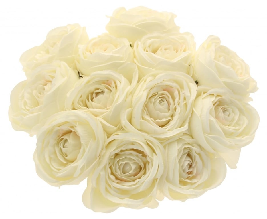 Artificial Tea Rose Bunch Cream 40cm - Large Home Decor Flowers Centerpiece