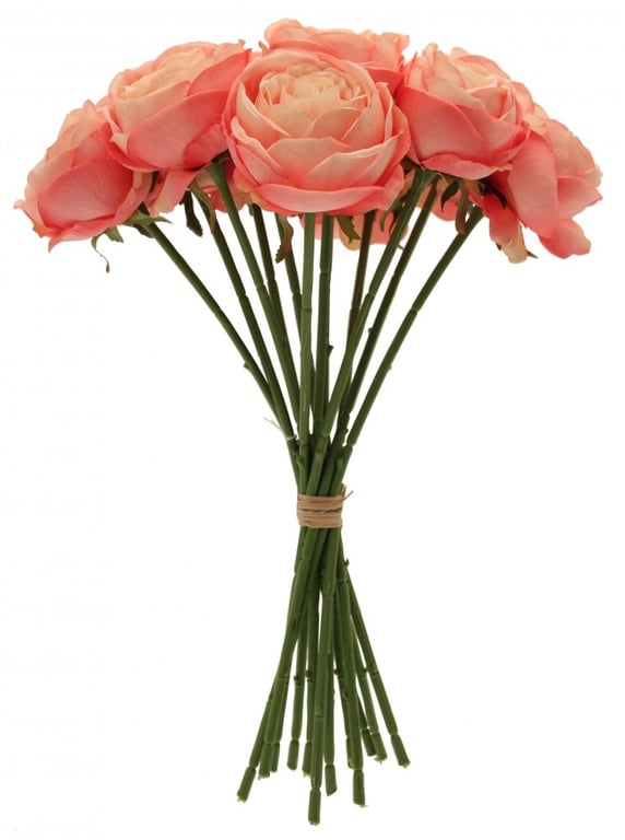 Tea Rose Bunch Pink 40cm Flower Arrangement - Home Decor & Wedding Flowers Bouquet