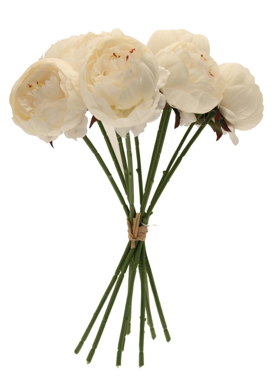 Peony Bunch 40cm Cream Floral Decoration Home Decor Arrangement