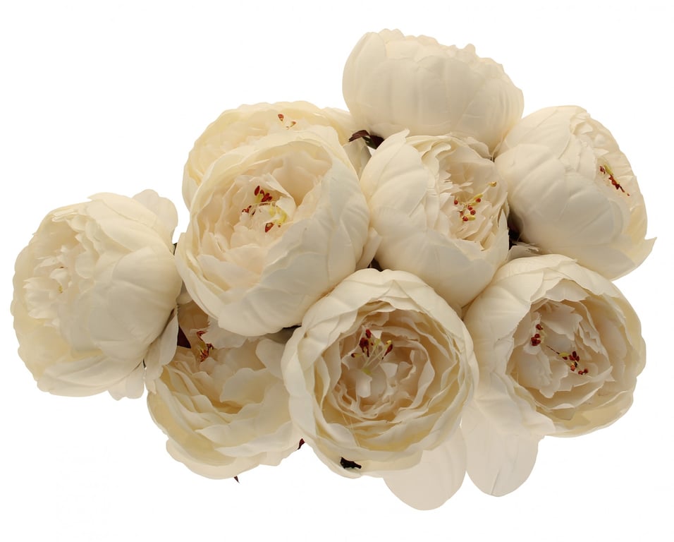 Peony Bunch 40cm Cream Floral Decoration Home Decor Arrangement