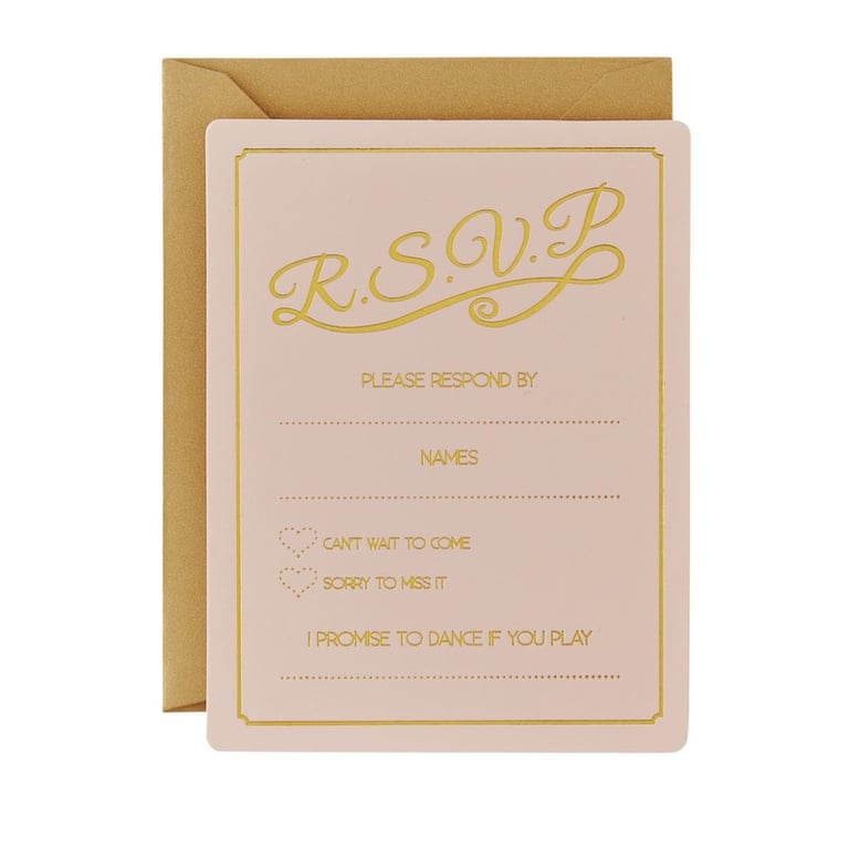 Gold Foiled RSVP Cards - Elegant Wedding Invitations and Party Supplies