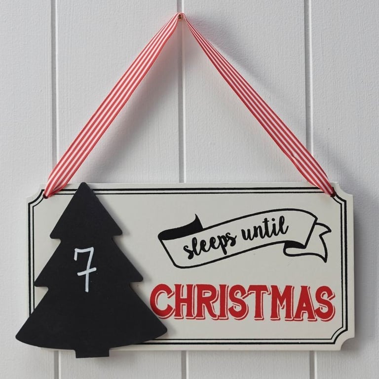 Countdown to Christmas Sleeps Until Sign - Festive Holiday Home Decor