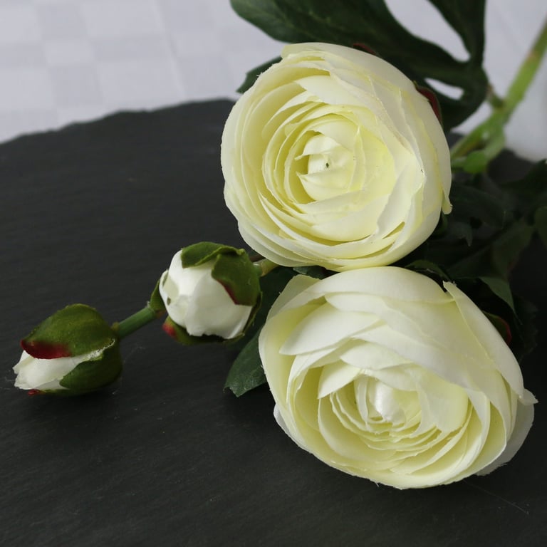 38cm Cream Rannunculus Garden Flowers - Perfect for Spring Floral Arrangements
