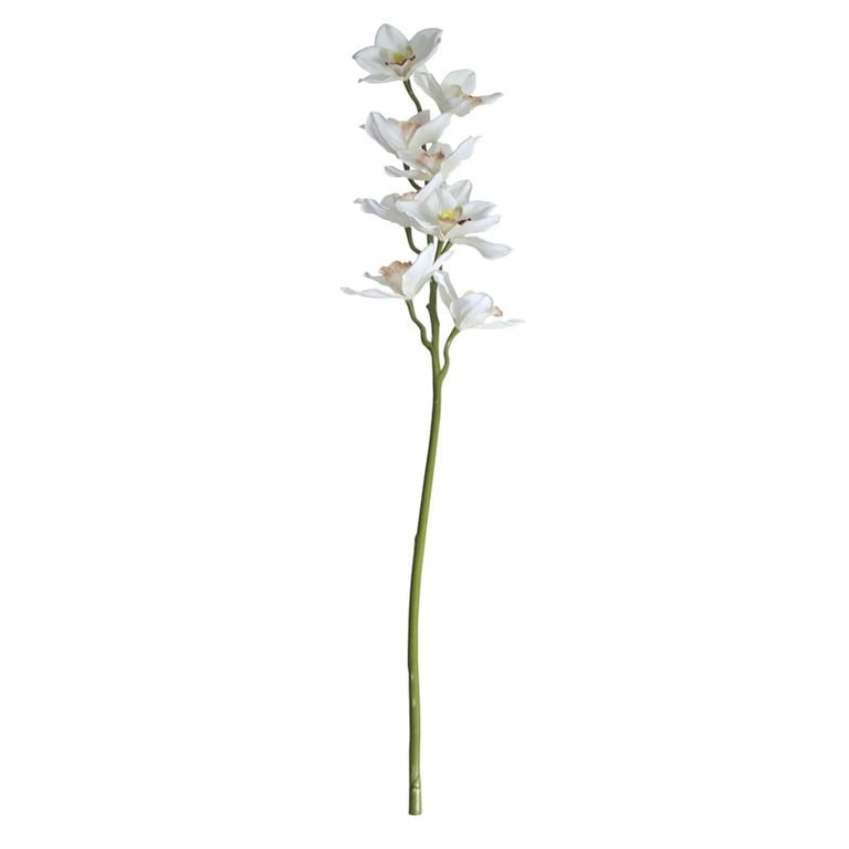 Real Touch Large White Cymbidium Orchid - 36 Inch High-Quality Home Decor Flower Arrangement