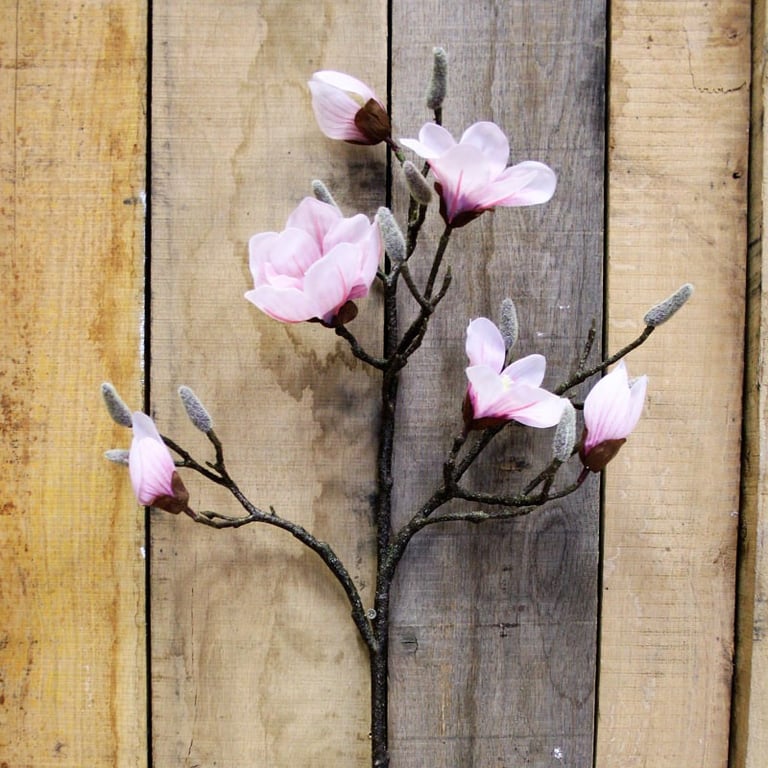 Pink Real Touch Magnolia Spray - Spring Flower Scent Home Decor Indoor Plant Mist
