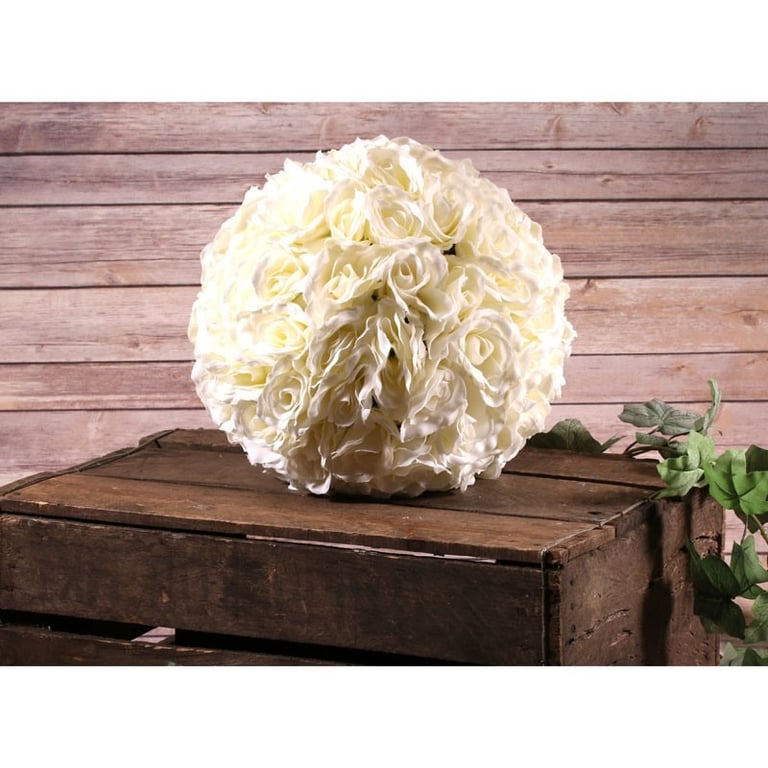 30cm Rose Pomander Cream - Scented Decoration for Home & Garden