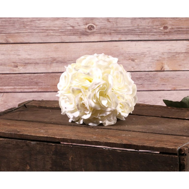 15cm Rose Pomander Cream - Elegant Home Decor & Beauty Ornament with Distinctive Rose Scent