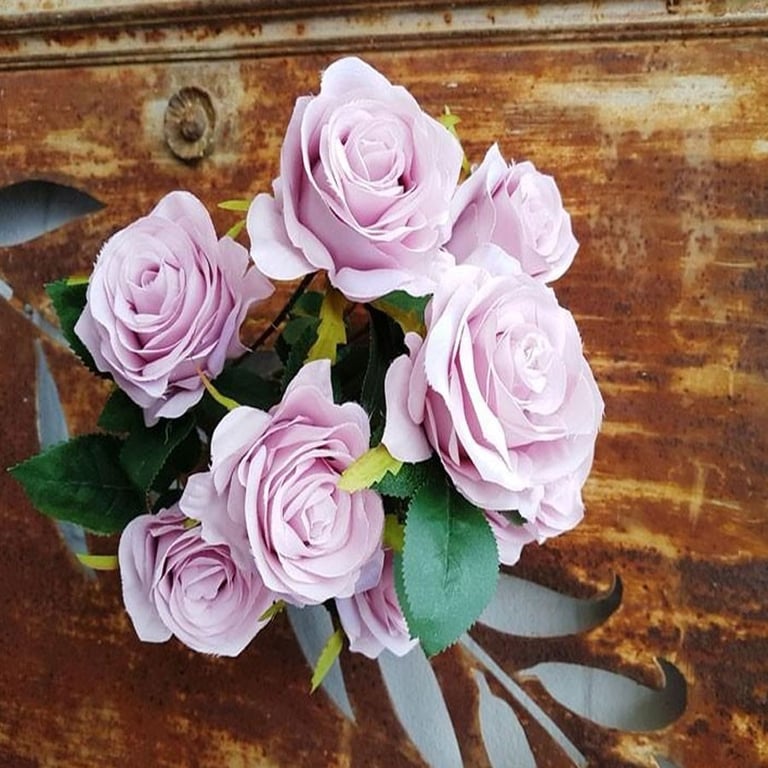 Antique Rose Bush Lilac - Vintage Garden Flowers for Outdoor Decor