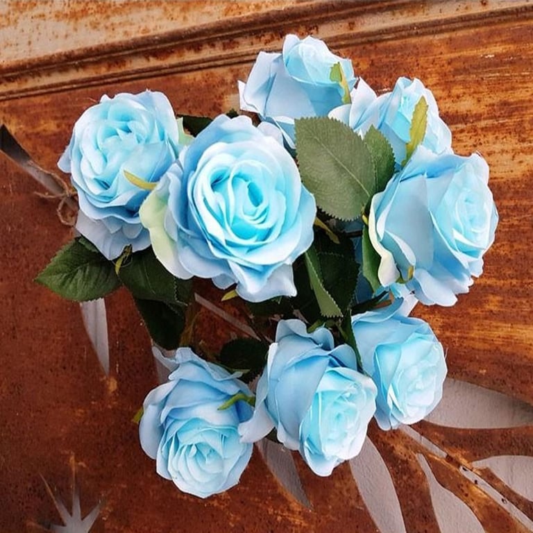 Antique Rose Bush Blue - Vintage Floral Garden Ornament & Decorative Bowl
