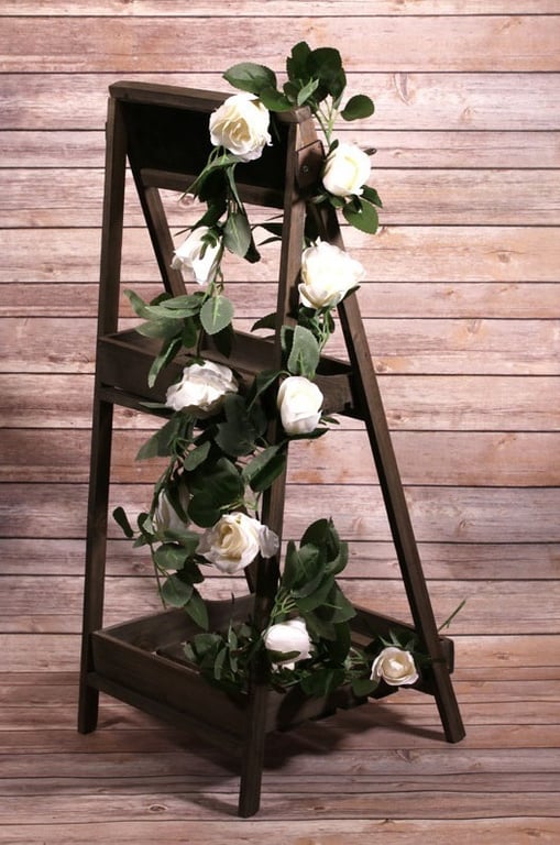 White Rose Garland - Elegant Home Decor and Wedding Decoration Accessory