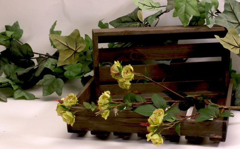 Wild Rose Spray Green 70cm - Indoor Home Decor and Garden Decoration Plant