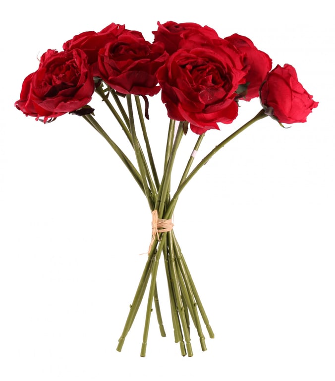 Red Tea Rose Bunch - Elegant Floral Arrangement for Home Decor and Garden Decoration