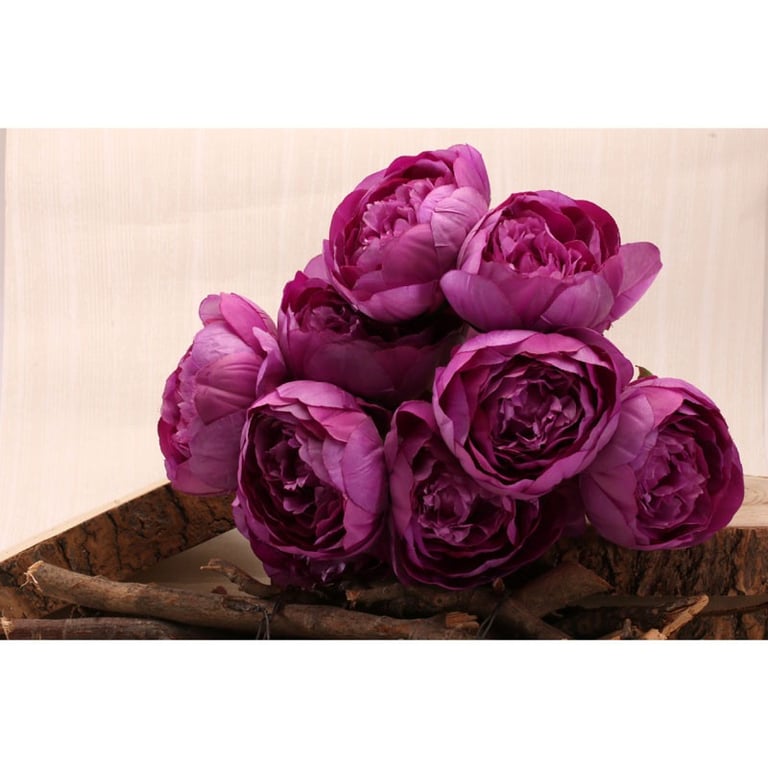 Purple Peony Bunch - 40cm Fresh Garden Flowers for Home Decor and Arrangements