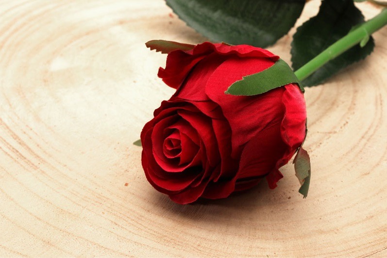Small Rose Bud Red - Beautiful Indoor Garden Ornament and Home Decor Accent
