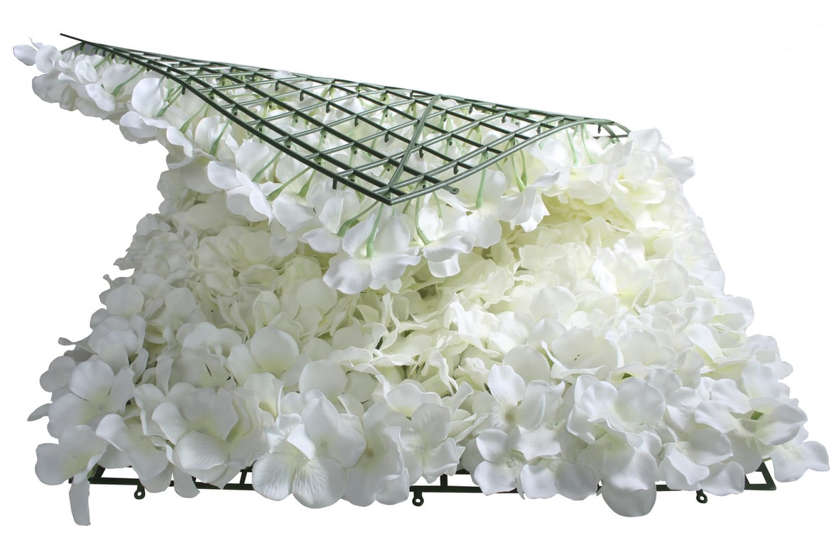 White Hydrangea Flower Wall Panel - 40x60cm Home Decor Accent with Garden Style Floral Design