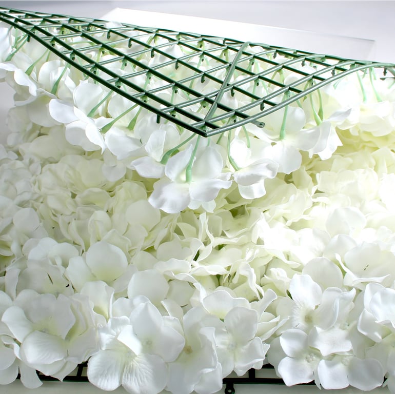 White Hydrangea Flower Wall Panel - 40x60cm Home Decor Accent with Garden Style Floral Design