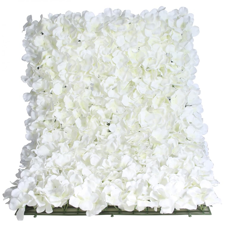 White Hydrangea Flower Wall Panel - 40x60cm Home Decor Accent with Garden Style Floral Design