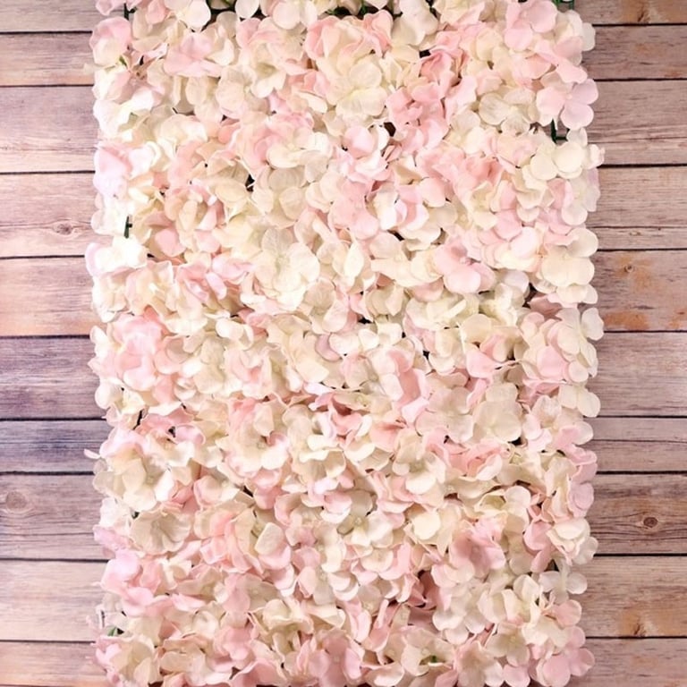 Pink and Cream Hydrangea Floral Wall Art - 40x60cm Home Decor Panel