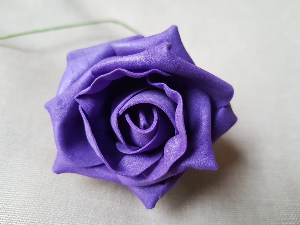 Purple Foam Tea Rose Bunch - Long Lasting Home Decor Floral Decoration