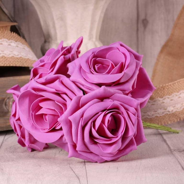 Dusky Pink Foam Open Tea Roses - Bridal Flowers for Wedding Decorations and Floral Arrangements