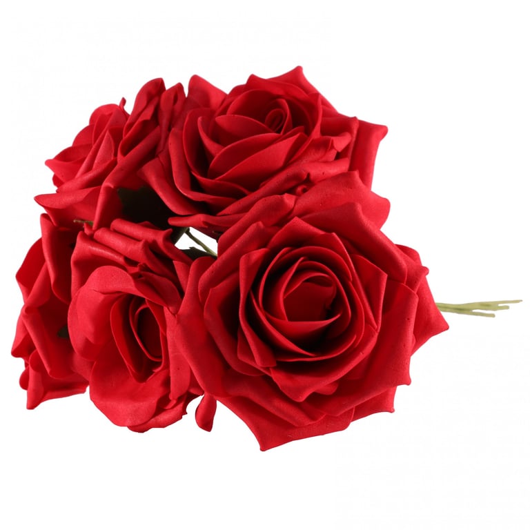 Red Foam Tea Rose Bunch - Durable Floral Home Decor for Valentine s Day