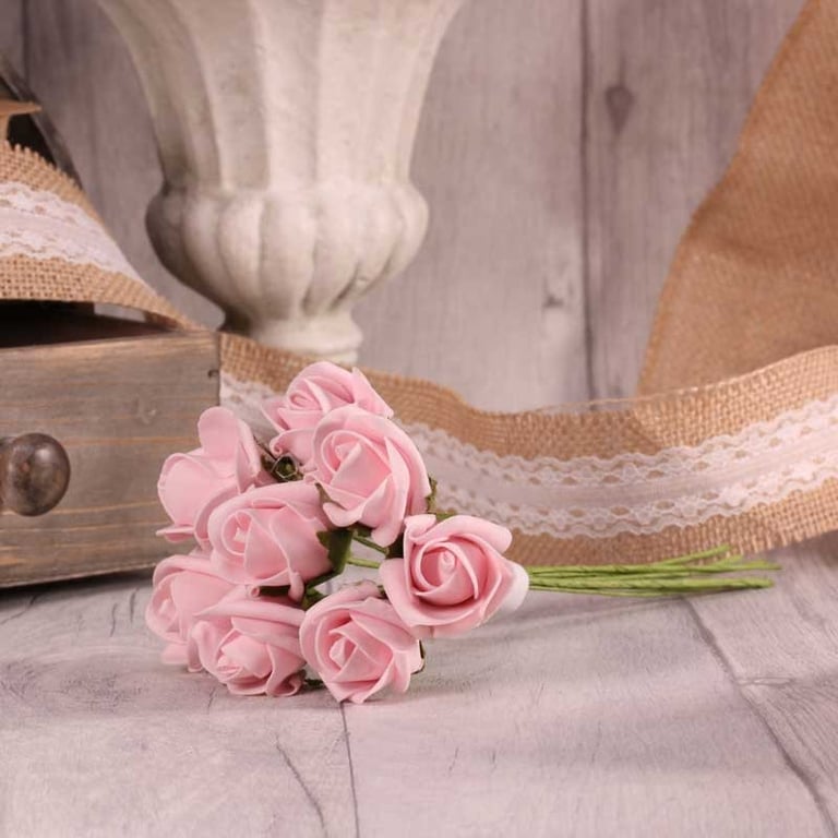 Baby Pink Foam Tea Rose Bunch - Perfect Floral Decorations for Home and Wedding