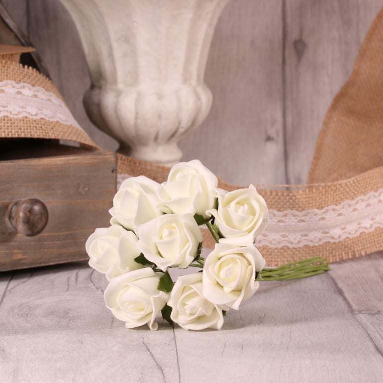 White Foam Tea Rose Buds - Perfect for Home Decor and Wedding Bouquets