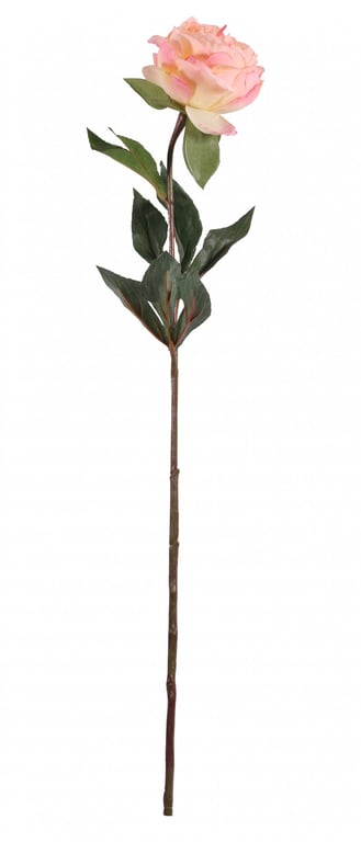 68cm Single Peach Peony Vase - Elegant Home Decor and Garden Design Floral Arrangement