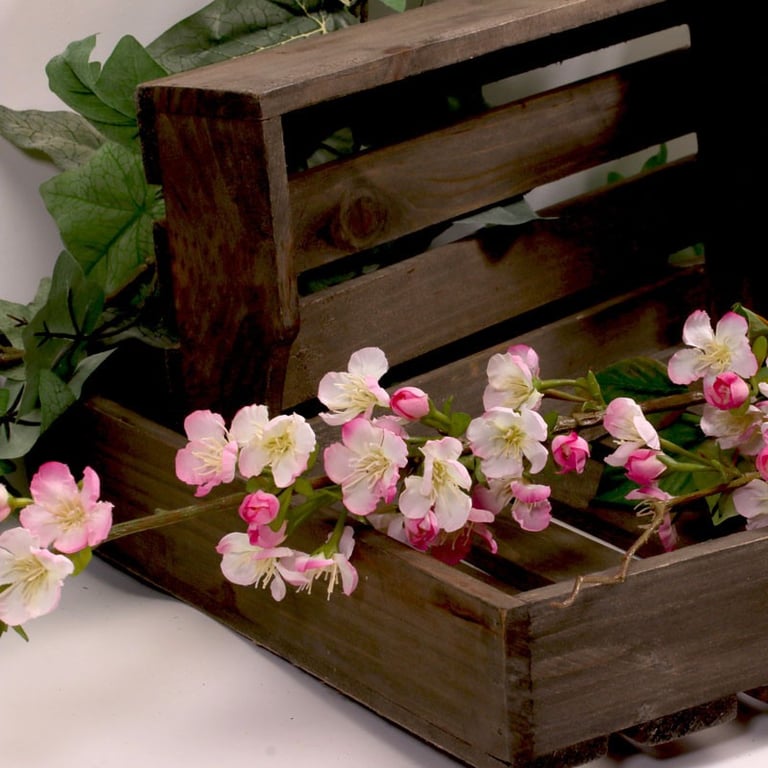 Pearl Cherry Blossom Spray Pink 115cm - Spring Floral Decoration for Home and Garden