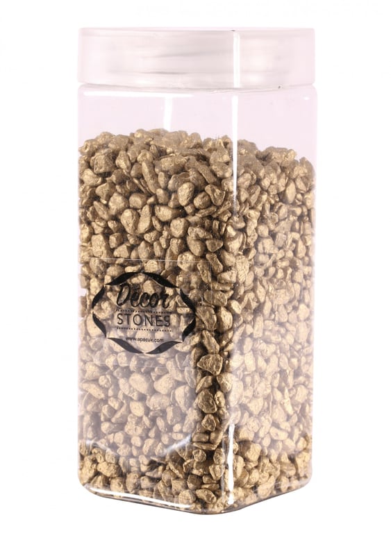 750 Gram Gold Pebbles Decorative Stone Jar - Garden Ornament & Home Decor Supply