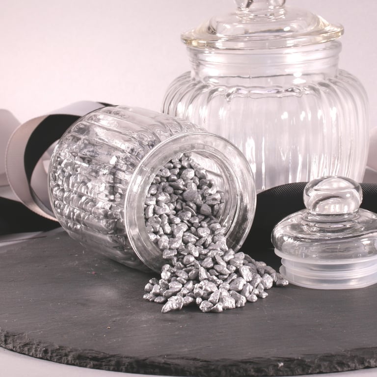750 Gram Silver Decorative Pebbles for Home and Garden Decoration