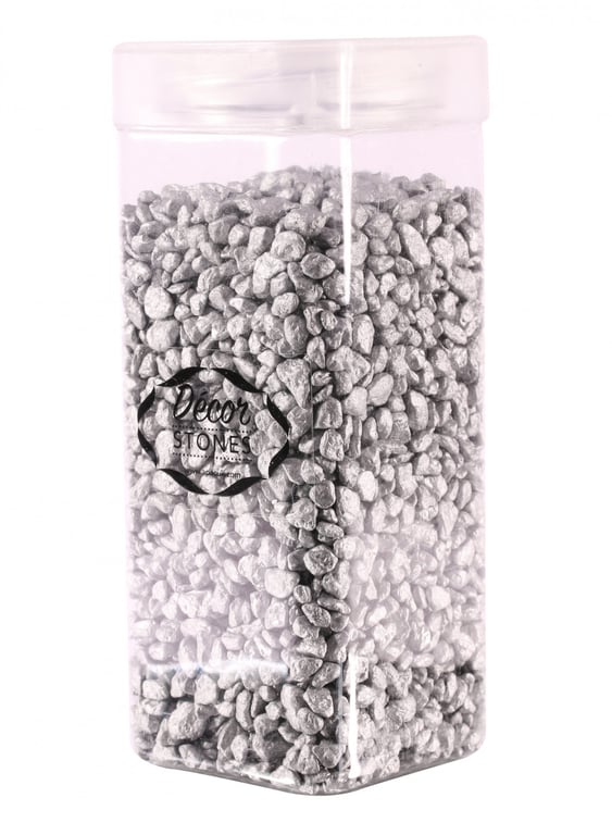 750 Gram Silver Decorative Pebbles for Home and Garden Decoration