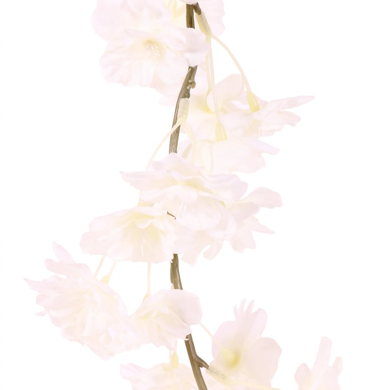 2.1m White Blossom Floral Garland - Elegant Home Decor and Wedding Decoration