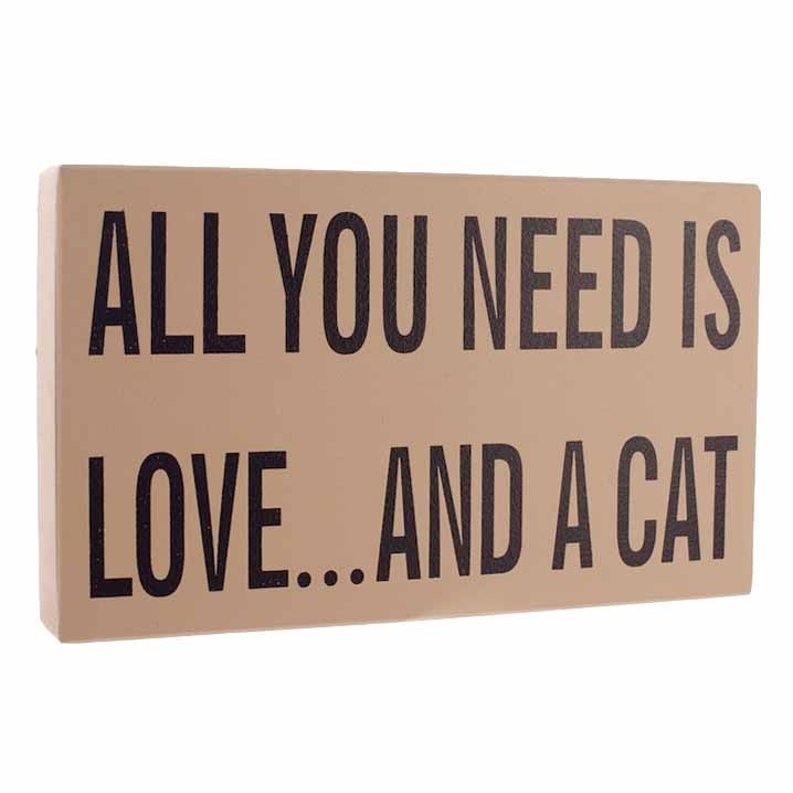 Love and Cat Sign - Whimsical Home Decor for Pet Lovers