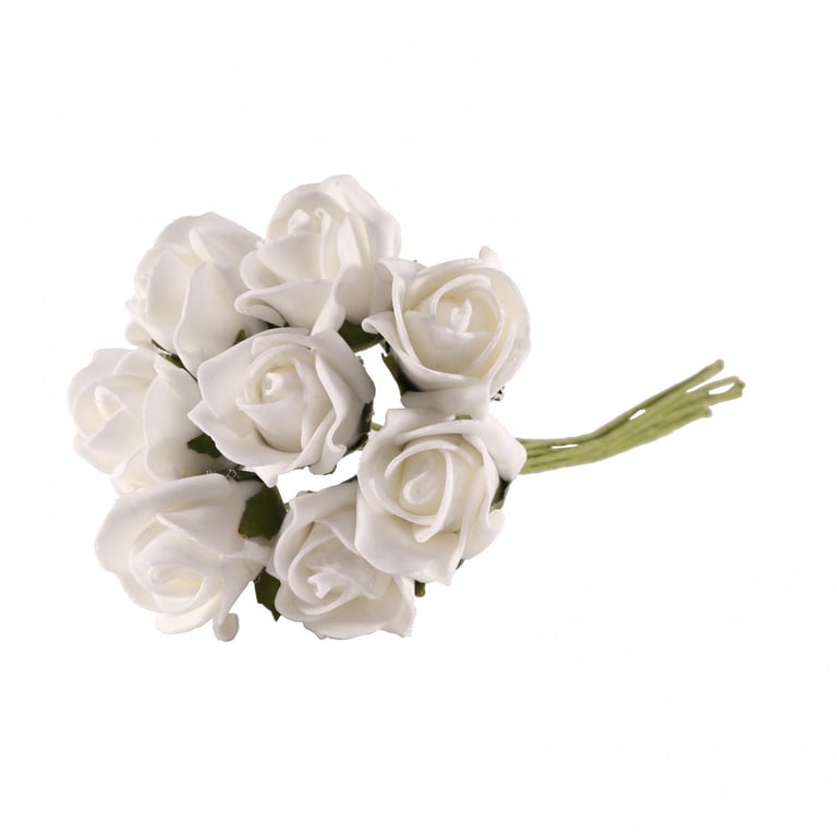 Bright White Foam Tea Rose Buds - Perfect Wedding Decor or Home Floral Arrangement