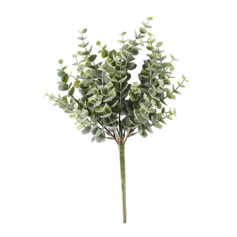 Plastic Eucalyptus Bush - Artificial Home Decor and Garden Decoration, 28cm Tall Indoor Plant