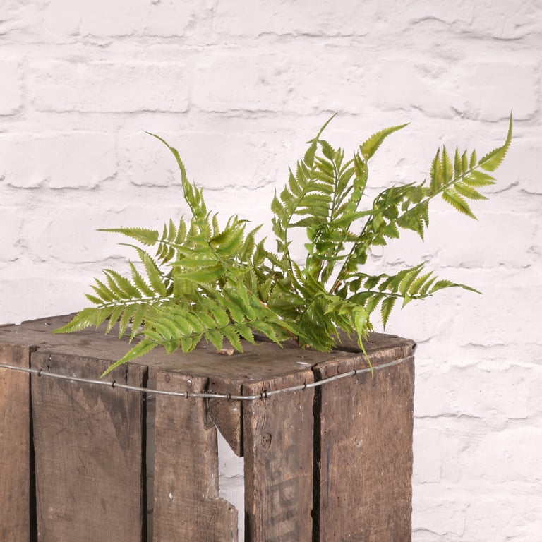 Artificial Leather Fern Plant - 48cm Indoor Foliage for Home Decor