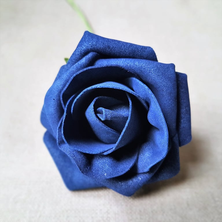 Navy Blue Foam Tea Rose Bouquet - Perfect for Home Decor and Wedding Ceremonies