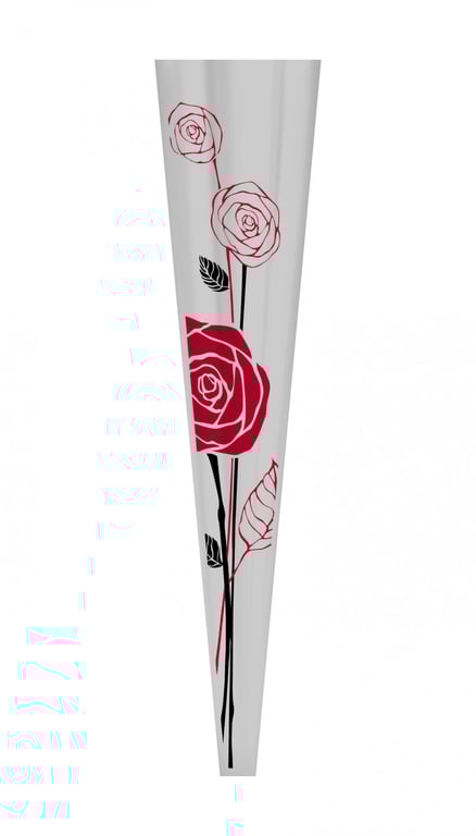 Red and Black Roses Floral Decor Sleeves 14cm Long