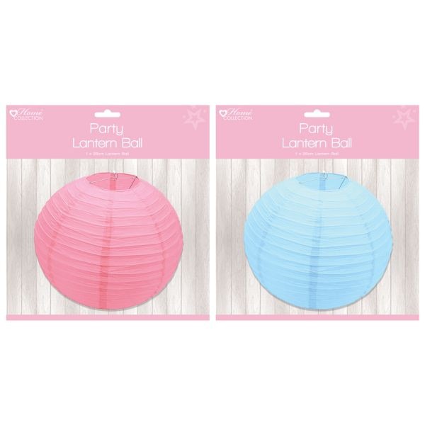 Party Lanterns - Set of 6 Pink/Blue Glass Balls for Home Decor and Party Supplies