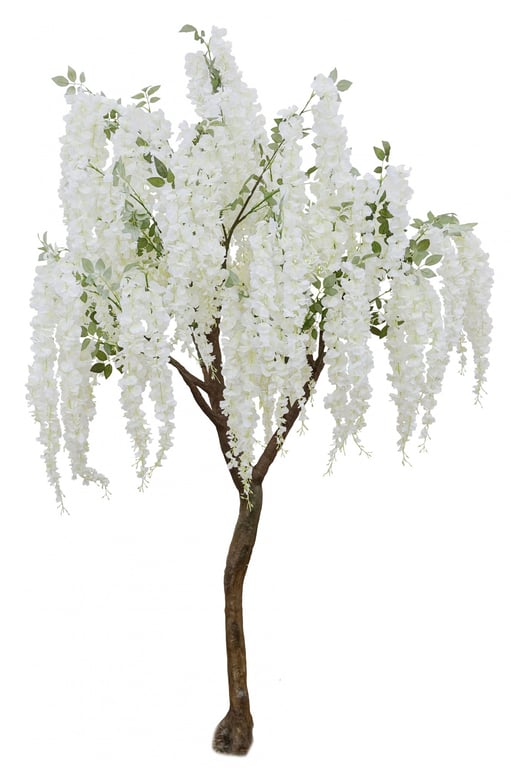 Artificial Cream Wisteria Tree - 2.7m Long Indoor Plant for Home Decor