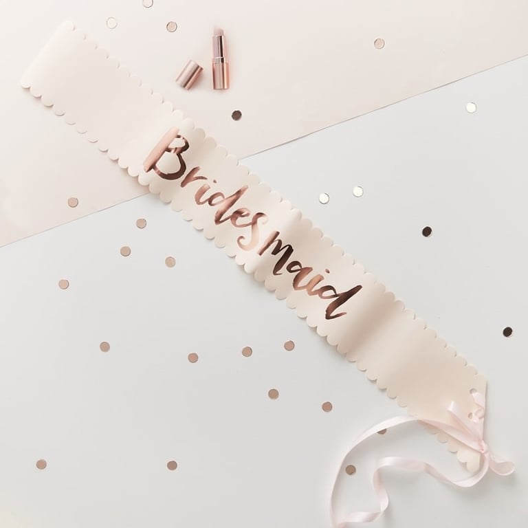 Team Bride Bridesmaid Sashes - 2 Pack, Wedding Bridal Party Accessories with Elegant Satin Designs