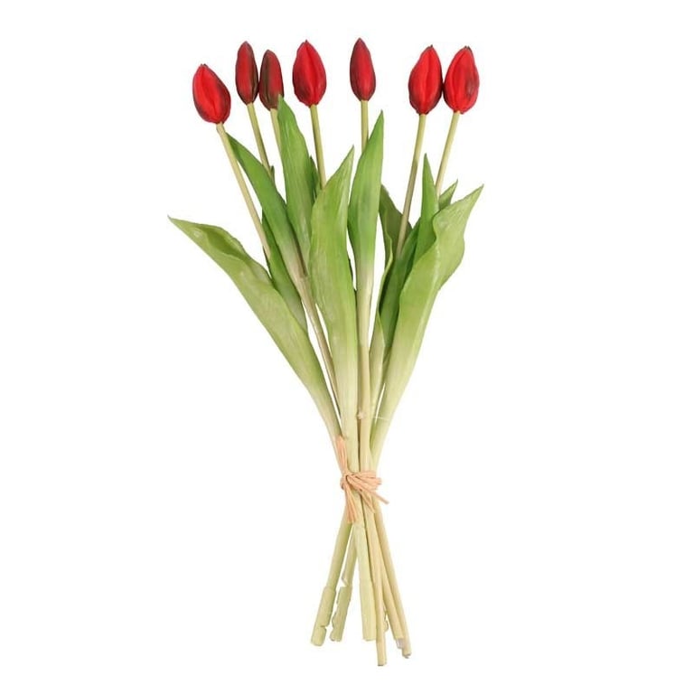 Real Feel Red Tulip Bunch - High-Quality Home Decor Floral Arrangement