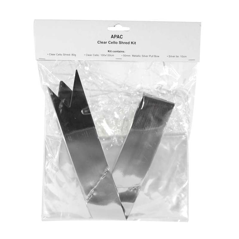Clear Cello Shred Kit - Home Office Document Shredder Tool with Silver Bow Cutter and Film Shredder Capability