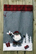 Plush Velour Christmas Sacks with Santa and Snowman Designs - Home Decor Holiday Gifts