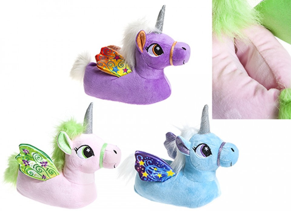 Ladies Unicorn Slippers - Assorted Winter Fashion Home Decor Slip-Ons