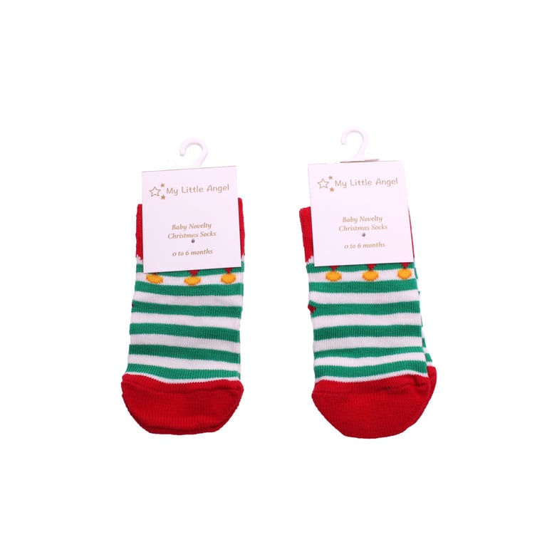 Cute Elf Christmas Socks for Babies 0-6 Months