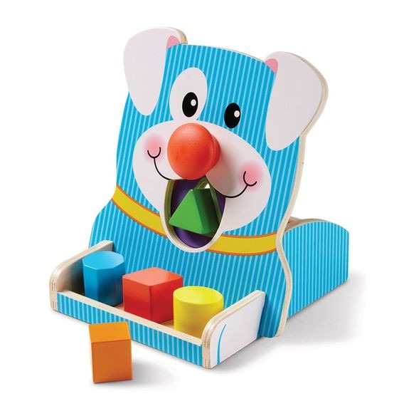Melissa and Doug Spin & Feed Shape Sorter - Educational Wooden Toy for Toddlers Learning Games
