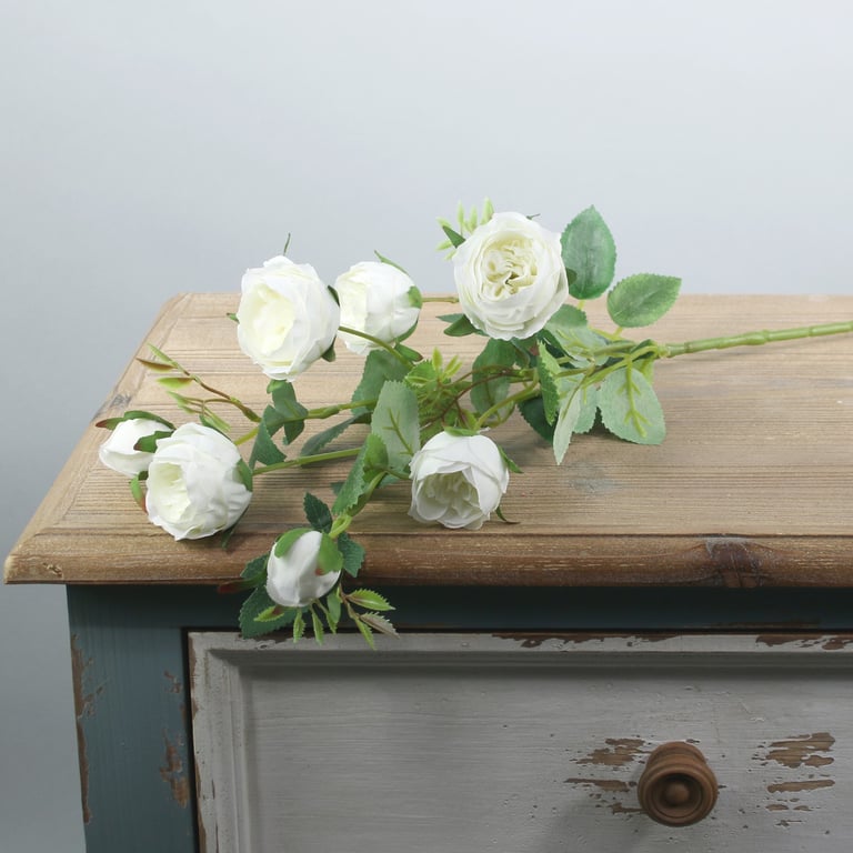 Ivory Garden Peony Rose Floral Spray - Luxurious Home Decor Accent